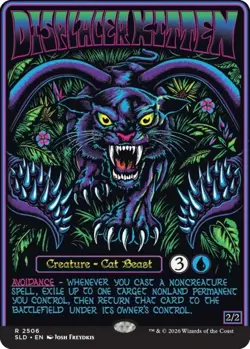 Displacer Kitten (SLD 2506) Non-Foil Secret Lair Dungeons Black Lights D&D MTG - Image 1
