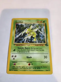 Pokemon TCG Scyther Jungle Unlimited Set 26/64 1999 MP+ Non Holo - Image 1