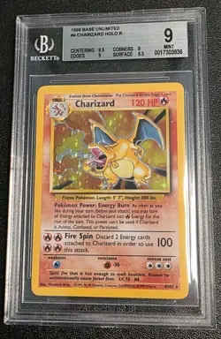 1999 Pokemon Base Set Charizard Holo BGS 9 Mint (9.5/9.5/9/9 Subs) CLEAN 🔥 PSA - Image 1
