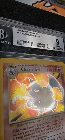 1999 Pokemon Base Set Charizard Holo BGS 9 Mint (9.5/9.5/9/9 Subs) CLEAN 🔥 PSA - Image 3