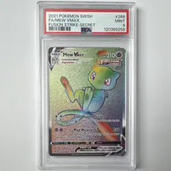 Pokemon TCG Mew VMAX Fusion Strike Secret Rare Full Art Holo 268/264 PSA 9 - Image 1