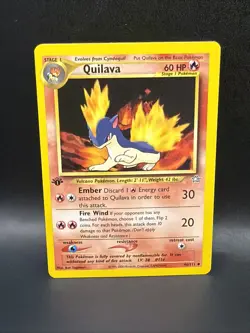 1st Edition QUILAVA 46/111 Neo Genesis Pokemon Card Uncommon Wotc 2000 Vintage - Image 1