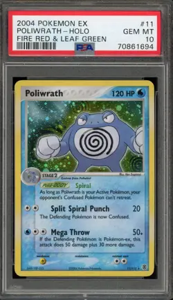 Pokemon Poliwrath EX Fire Red & Leaf Green Holo Rare #11 PSA 10 Gem Mint - Image 1