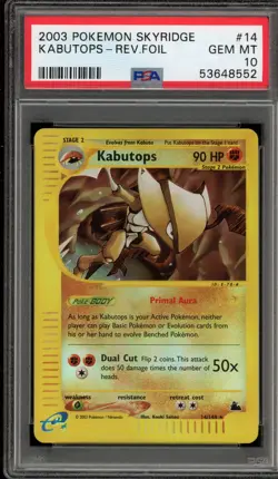 Pokemon Kabutops Skyridge Reverse Holo Rare #14 PSA 10 Gem Mint - Image 1