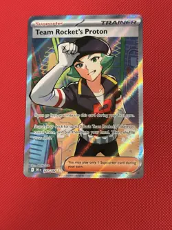 Pokemon Team Rocket's Proton Trainer Ultra Rare Full Art Holo 227/182 Sv10 - Image 1