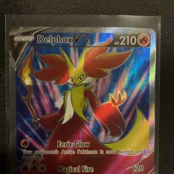 Pokemon Lost Origin, 2 Delphox V’s, Holo Rare, NM/M, No Scratches - Image 3
