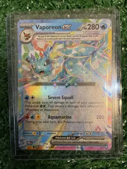 Pokemon Vaporeon ex 023/131 Prismatic Evolutions Full Art Holo 280HP Rare - Image 1