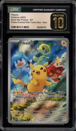 Pokemon Pikachu Paldea Evolved ETB Promo SVP EN 027 CGC 10 Pristine - Image 1