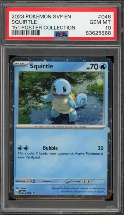 Pokemon Squirtle 151 Poster Coll. Promo SVP EN 048 PSA 10 Gem Mint - Image 1