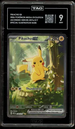 Pokemon Pikachu ex Ascended Heroes Special Illustration Rare #276 TAG 9 Mint - Image 1