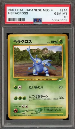 Pokemon Heracross Neo 4 Japanese #214 PSA 10 Gem Mint - Image 1