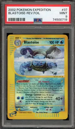 Pokemon Blastoise Expedition Reverse Holo Rare #37 PSA 9 Mint - Image 1
