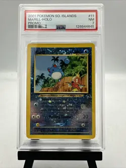 2001 POKEMON SOUTHERN ISLANDS PROMO #11 MARILL-HOLO PSA 7 - Image 1