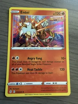 Pokemon TCG Entei 19/203 Holo Rare Evolving Skies LP - Image 1