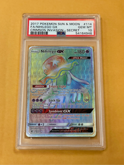 2017 Pokemon SM Crimson Invasion Nihilego GX Secret Rare #114/111 PSA 10 - Image 1