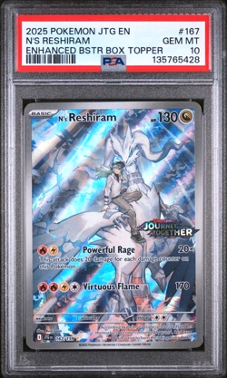 N’s Reshiram Pokemon Journey Together Stamped Box Topper 167/159 PSA 10 167 Mint - Image 1