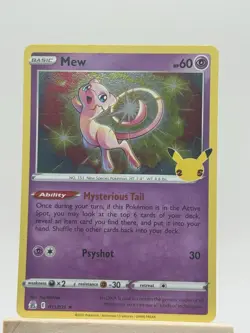 Pokemon Celebrations 011/025 Mew Basic Psychic Holo Rare HP 60 English - Image 1