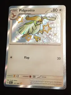 Pidgeotto 197/091 Shiny Rare Paldean Fates Pokemon TCG NM - Image 1