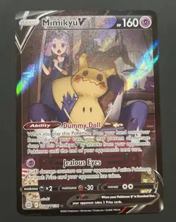 Mimikyu v TG16/TG30 Sword & Shield Brilliant Stars Holo Secret Rare Pokemon TCG - Image 1