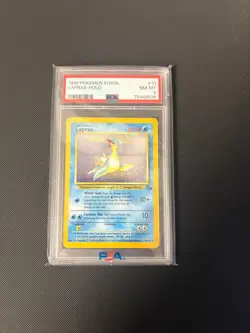 1999 POKEMON FOSSIL #10 LAPRAS-HOLO PSA 8 - Image 1