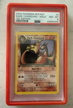 Pokemon TCG Dark Charizard 1st Edition Holo Rare PSA 8 NM-MT w/Guard - Image 1