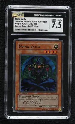Maha Vailo 1st Ed. YuGiOh Magic Ruler Booster CGC 7.5 2002 - Image 1