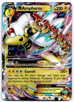 M Ampharos EX 28/98 Holo EX Rare Ancient Origins Pokemon Damaged - Image 1