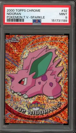Pokemon Topps Chrome Nidoran Sparkle #32 PSA 9 Mint - Image 1