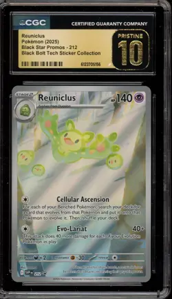 Pokemon Reuniclus Black Bolt Tech Sticker Coll. Promo SVP EN 212 CGC 10 Pristine - Image 1