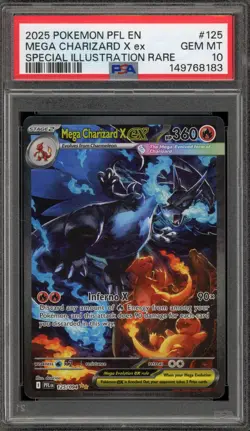 Pokemon Mega Charizard X ex Phantasmal Flames SIR #125 PSA 10 Gem Mint - Image 1