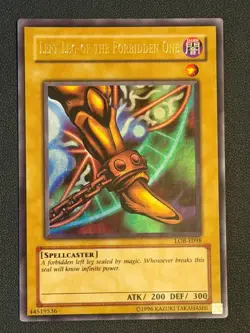 YUGIOH LEFT LEG OF THE FORBIDDEN ONE LOB-E098 LP-NM FREE P&P - Image 1