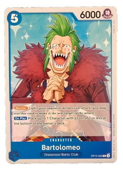 BARTOLOMEO ONE PIECE CARD GAME COMMON BANDAI TRADING CARD OP10-052 - Image 1