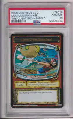 2005 SHONEN JUMP'S ONE PIECE CCG THE QUEST BEGINS #TE028 GUM GUM PINWHEEL PSA 10 - Image 1