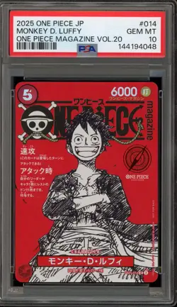 One Piece CCG Monkey.D.Luffy OP Magazine Vol. 20 Japanese ST21-014 PSA 10 - Image 1
