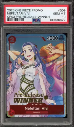 One Piece CCG Nefeltari Vivi Pre-Release Winner Promo ST01-009 PSA 10 Gem Mint - Image 1