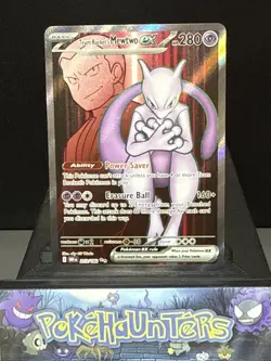 Pokemon Card Team Rocket's Mewtwo ex 213/182 Destined Rivals Holo Full Art NM - Image 1