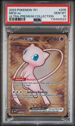2023 Pokemon Mew ex Full Art Ultra Rare 151 UPC Metal Promo Card 205/165 PSA 10 - Image 1