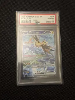Zapdos ex PSA 10 Japanese Pokemon Card 204/165 sv2a 151 SAR Holo 2023 - Image 1