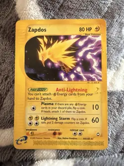 Pokemon Zapdos 044/147 Aquapolis Rare Regular Card 2002 English TCG - Image 1