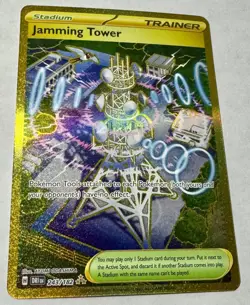 Pokemon Destined Rivals - Gold Jamming Tower 243/182 Secret Rare - Mint - Image 2