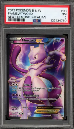 Pokemon Mewtwo EX Next Destinies Full Art ITALIAN #98 PSA 7 - Image 1