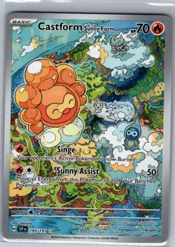 Castform Sunny Form 195/191 SV08: Surging Sparks - Pokemon Card - NM - Image 1