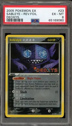 Pokemon Sableye EX Deoxys Reverse Holo Rare #23 PSA 6 - Image 1