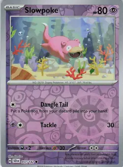 Slowpoke Reverse Holo 057/142 Common SV07: Stellar Crown NM Pokemon - Image 1