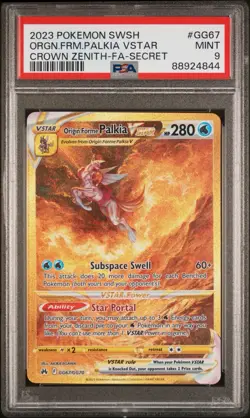 2023 POKEMON SWORD AND SHIELD CROWN ZENITH #GG67 ORGN.FRM.PALKIA VSTAR PSA 9 - Image 1