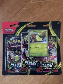 Pokemon TCG Perfect Order 3 Pack Blister Chikorita BRAND NEW FACTORY SEALED RARE - Image 1