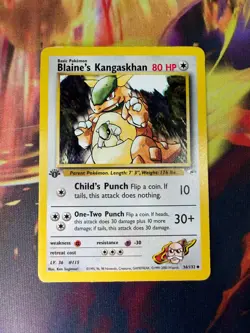 Blaine's Kangaskhan 36/132 MP Uncommon 1st Edition Gym Heroes 2000 Pokemon TCG - Image 1