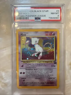 2000 Pokemon Black Star Promo Holo Mew PSA 8 NM-MT Pokemon League W/ Swirl - Image 1