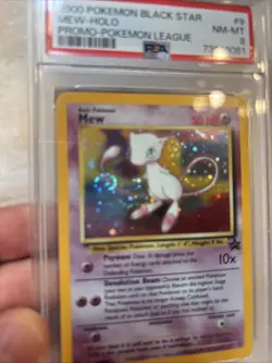 2000 Pokemon Black Star Promo Holo Mew PSA 8 NM-MT Pokemon League W/ Swirl - Image 2