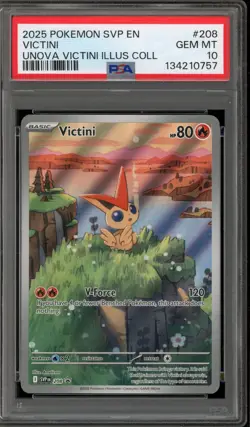 Pokemon Victini Unova Illustration Coll. Promo SVP EN 208 PSA 10 Gem Mint - Image 1